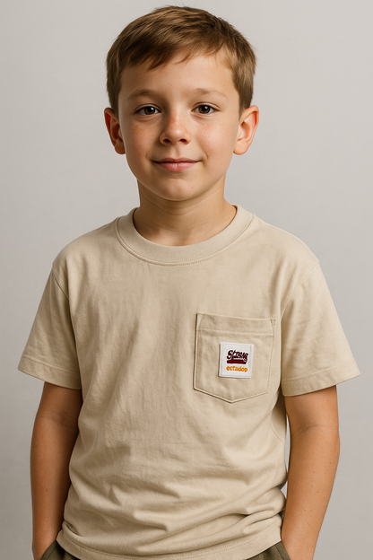 ZARRAA Branded  Boy's Off White Color T-shirt BTS-03