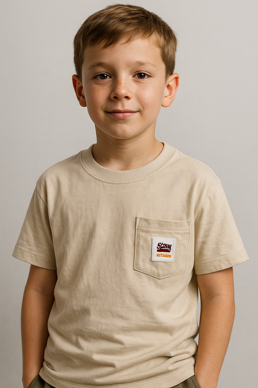 ZARRAA Branded  Boy's Off White Color T-shirt BTS-03