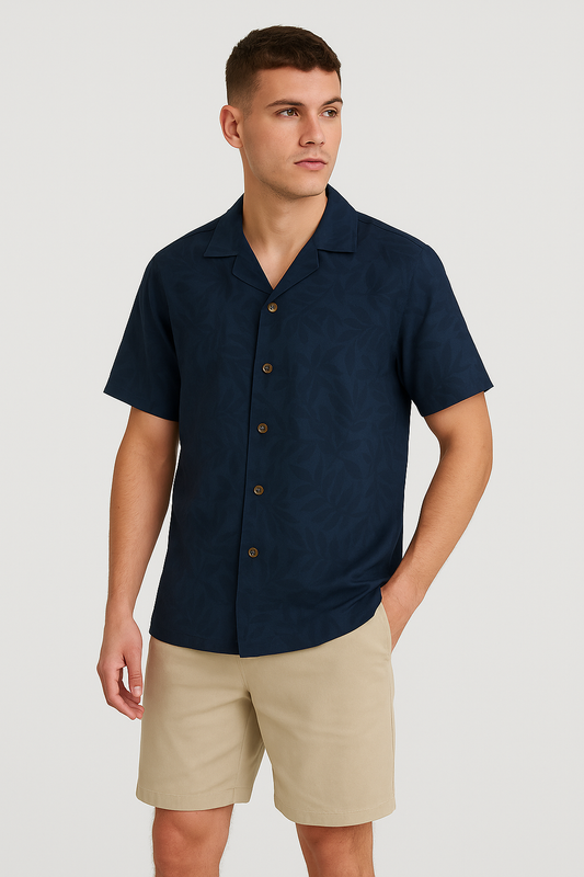 Pegadoor Branded Casual Half Sleeves Shirt Navy Blue Color MCS-02