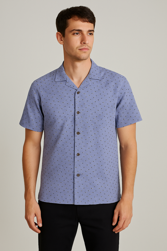 Pegadoor Branded Casual Half Sleeves Shirt Blue Color MCS-03