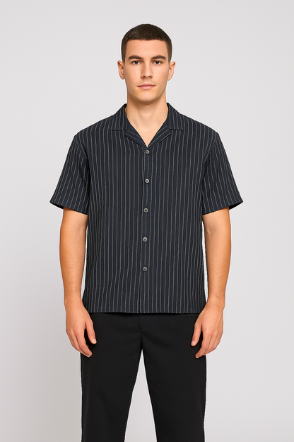Pegadoor Branded Casual Half Sleeves Shirt Black Color MCS-06