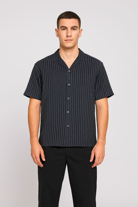 Pegadoor Branded Casual Half Sleeves Shirt Black Color MCS-06