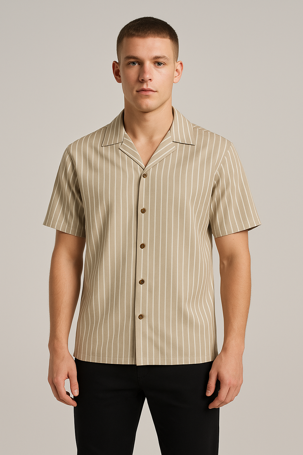 Pegadoor Branded Casual Half Sleeves Shirt Light Brown Color MCS-08
