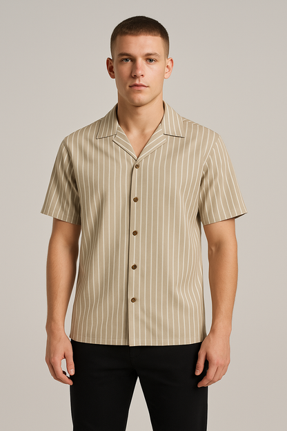 Pegadoor Branded Casual Half Sleeves Shirt Light Brown Color MCS-08