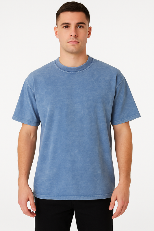 Host Lamson Branded Drop Soluder T-shirt Blue Color Mt-06