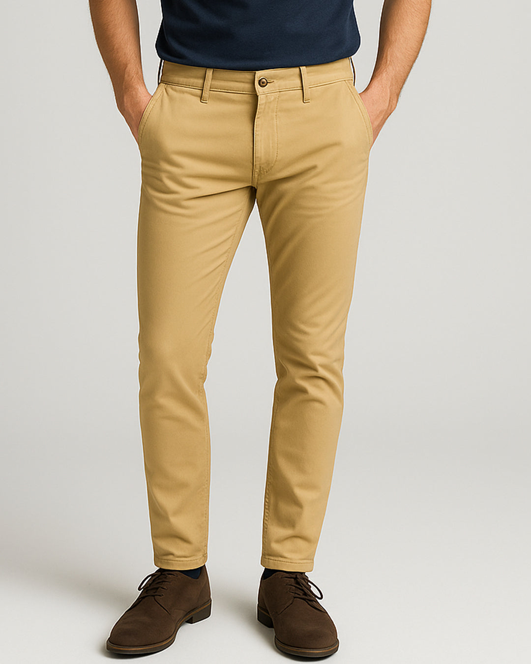 Zelig Branded Men's Slim Fit Chino Pant Dark Brown Color MCP-24