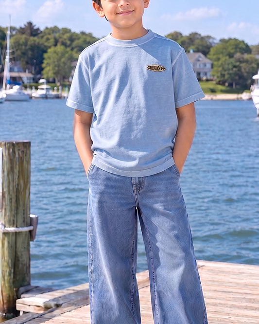 ZARRAA Branded  Boy's Sky Blue Color T-shirt BTS-11