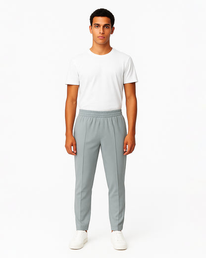 Zelig Branded Men's Ice Grey Color Textured Trouser MTR-02