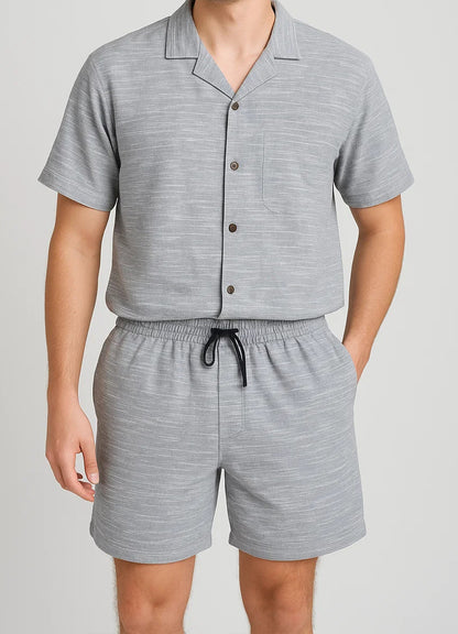 ZARRAA Branded Men's Textured Co-ord Set Grey Color MCS-06
