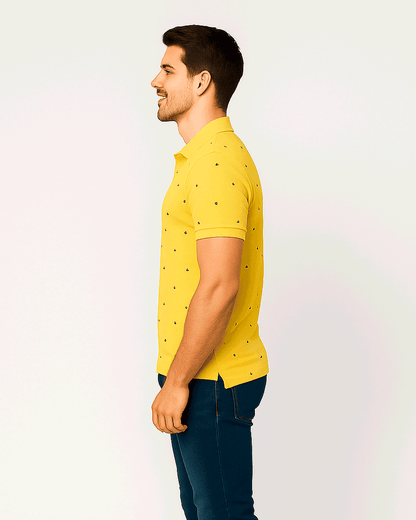 Lacostie Branded Polo T-shirt Mustard Color Mpt-45