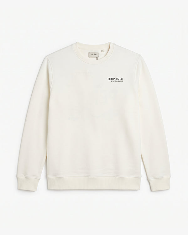 Scalp Branded Mens The Greenhouse Graphic Fleece Sweatshirt - Off Whit Sp-38