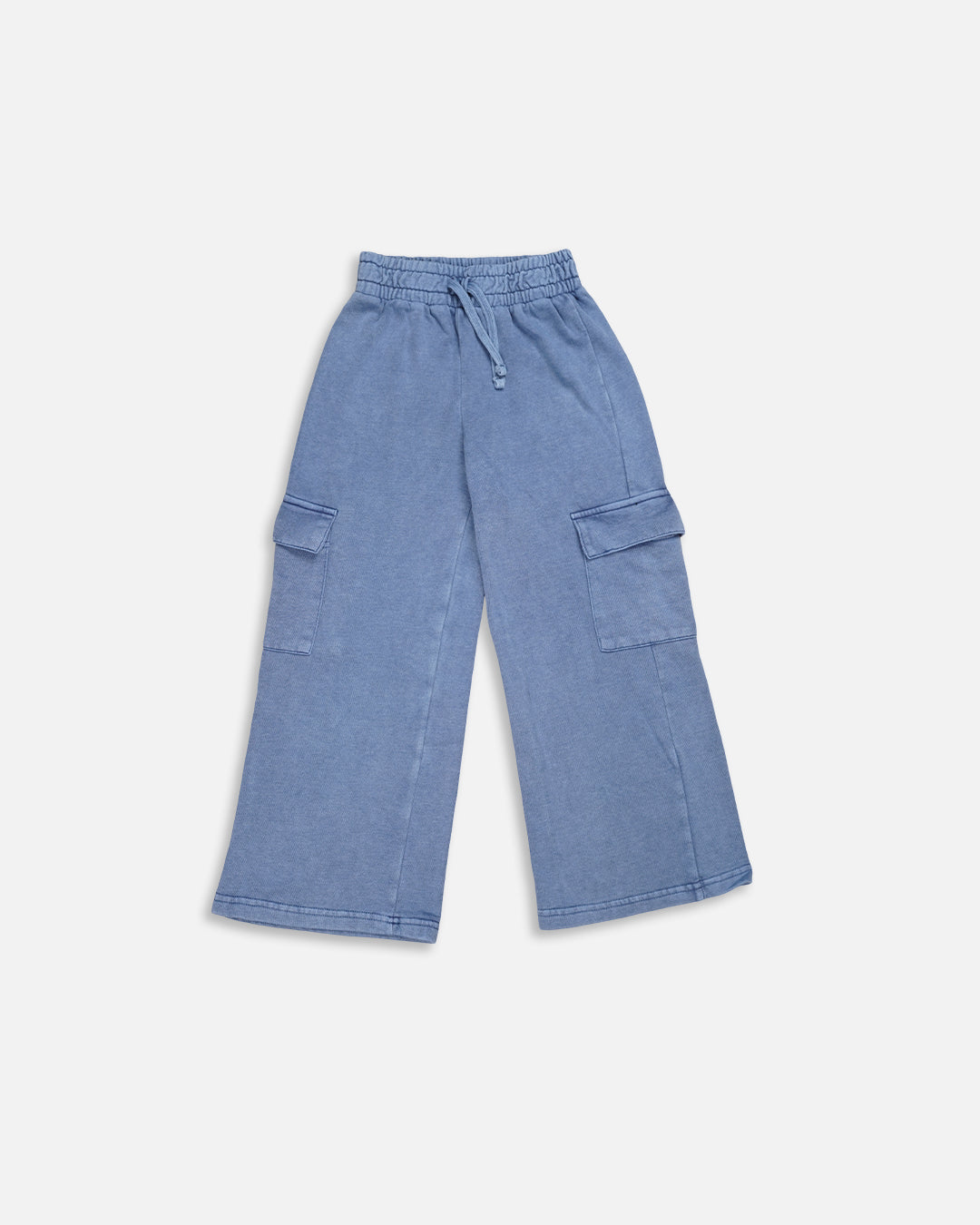 Zarraa Branded Girls Sky Blue Wide-Leg Cargo Trouser GT-01