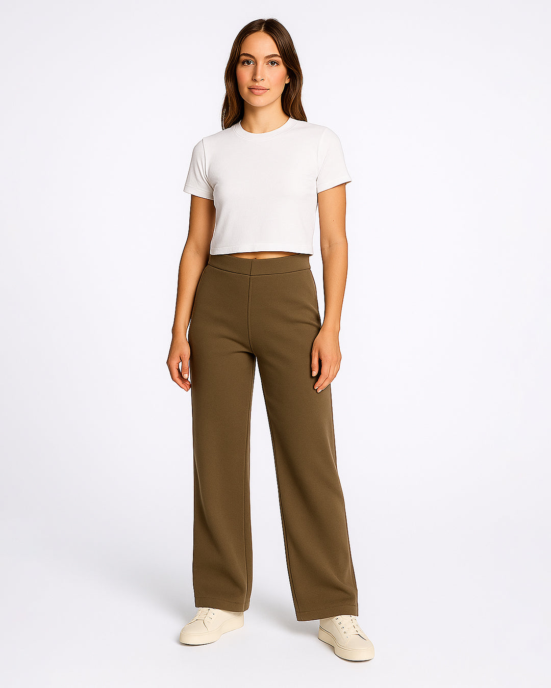 BOOH Branded Women’s Classic Crop Top – White WTT-14