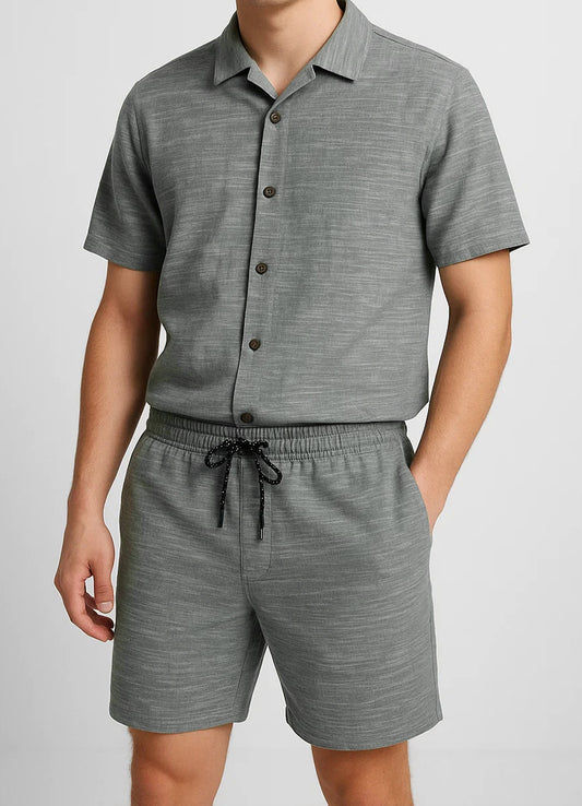 ZARRAA Branded Men's Textured Co-ord Set Green Color MCS-05
