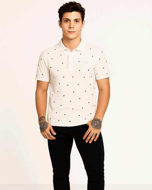 Lacostie Branded Polo T-shirt White Color Mpt-39