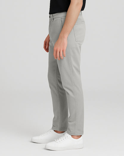 Leftees Branded Men's Slim Fit Chino Pant Grey Color MCP-05