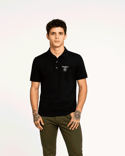 Balmen Branded Polo T-shirt Black Color Mpt-35