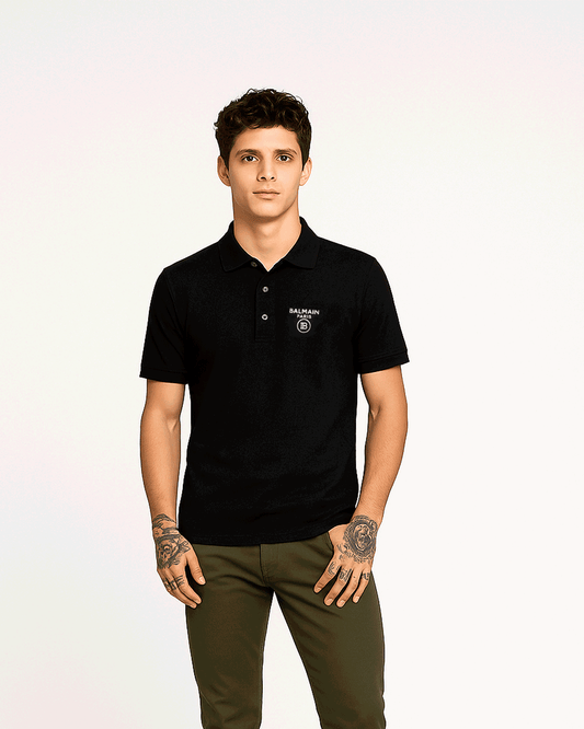 Balmen Branded Polo T-shirt Black Color Mpt-35