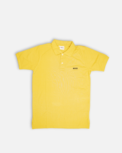 Bossy Hug Branded Polo T-shirt Mustard Color Mpt-43