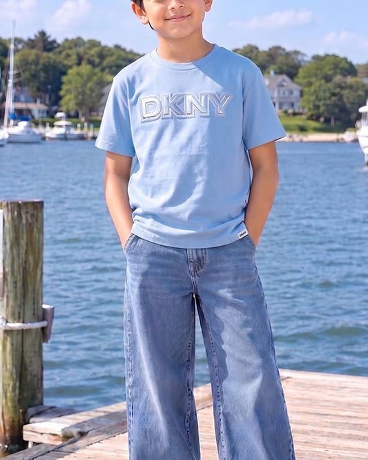 DKN Branded Boy's Sky Blue T-Shirt BTS-23
