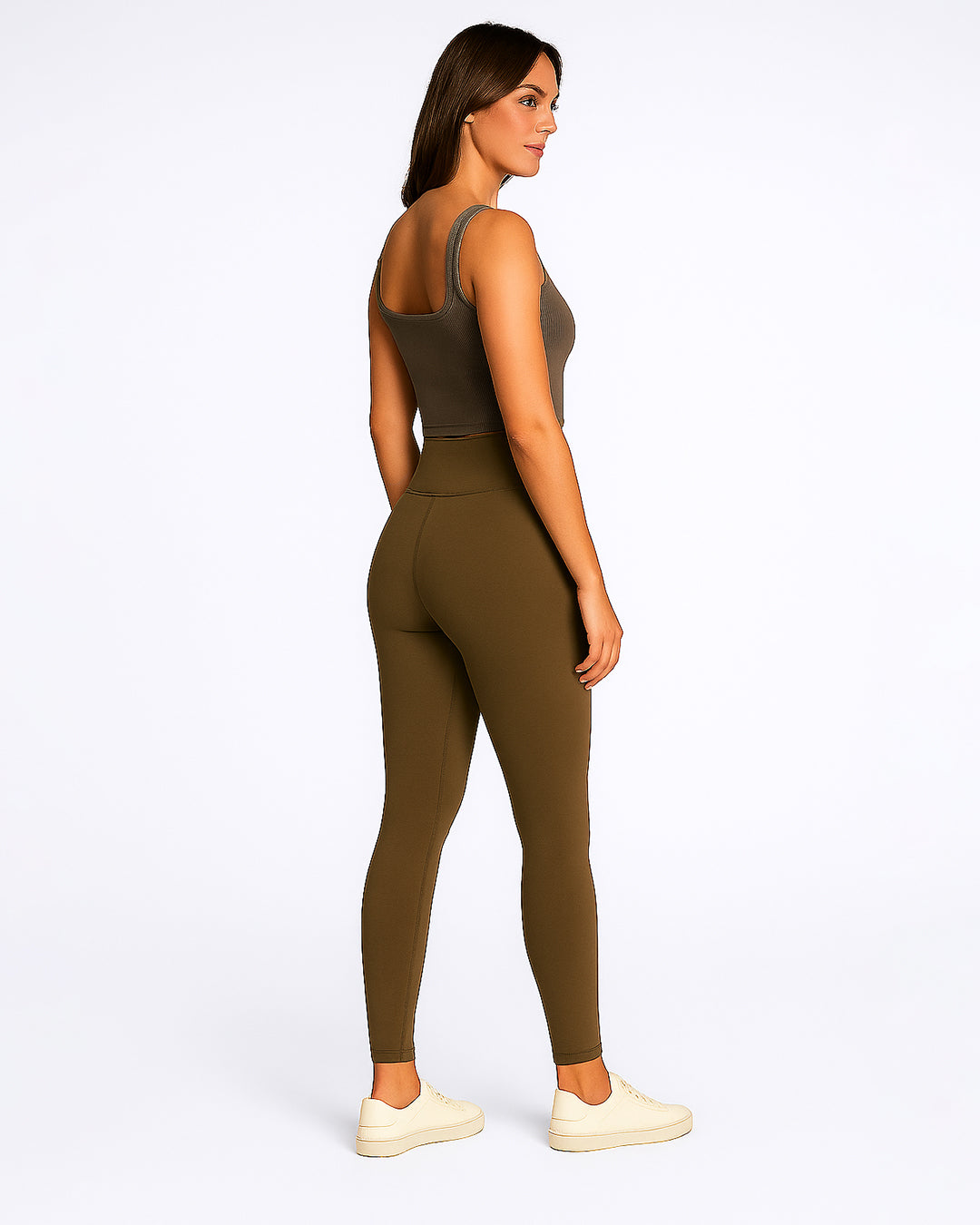 BOOH Branded Women’s Soft Ribbed Basic Crop Top– Brown WTT-04