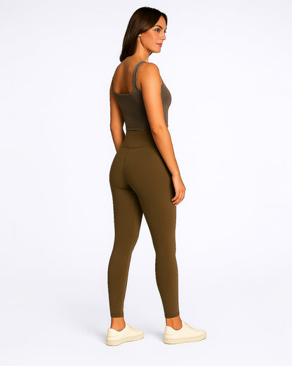 BOOH Branded Women’s Soft Ribbed Basic Crop Top– Brown WTT-04