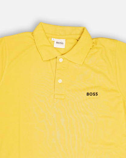 Bossy Hug Branded Polo T-shirt Mustard Color Mpt-43