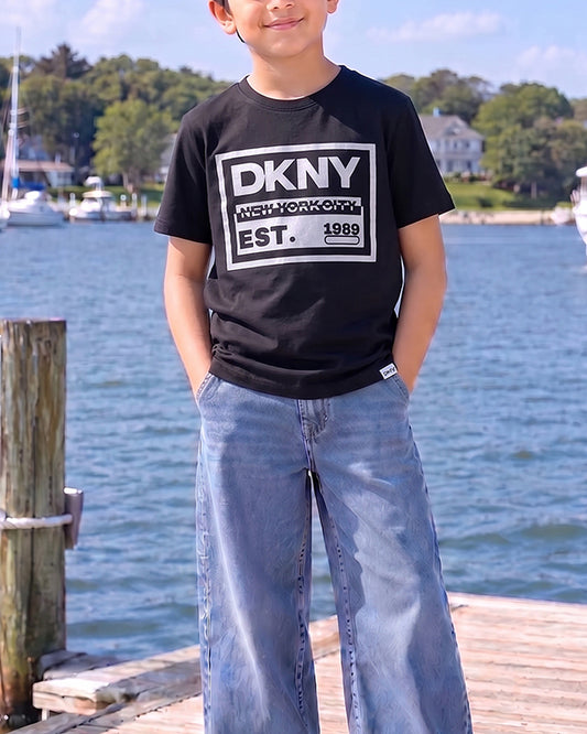 DKN Branded Boy's Jet Black T-Shirt BTS-22