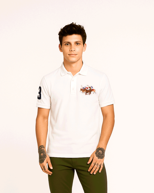 Ralp Laren Branded Polo T-shirt White Color Mpt-37