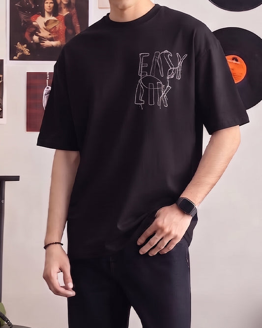 Zelig Branded Men's Jet Black Tee MT-48