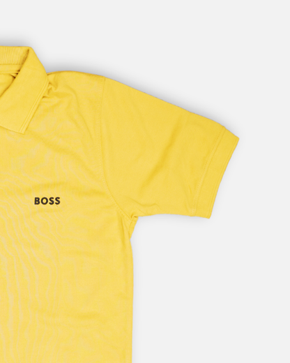 Bossy Hug Branded Polo T-shirt Mustard Color Mpt-43