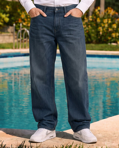 PullNBear Loose-Fit Jeans-Vintage Indigo MJ-28