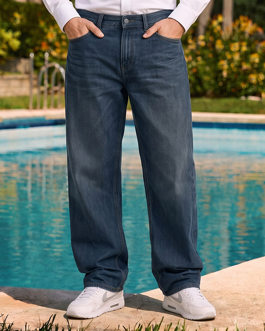 PullNBear Loose-Fit Jeans-Vintage Indigo MJ-28