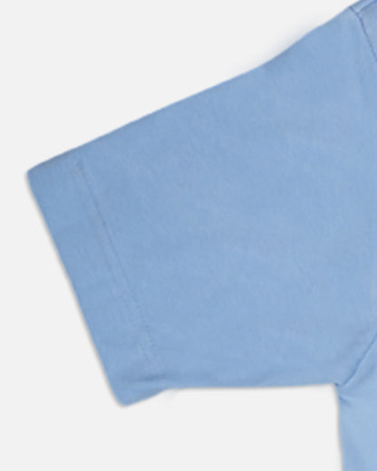 Blanky Branded Men's Sky Blue Drop Shoulder Circular Logo Tee MT-15