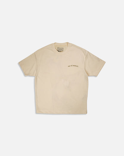 Pas Monaco Branded Men's Beige Drop Shoulder Tee MT-18