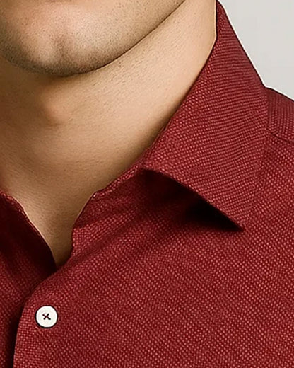 Michael Krs Branded Men's Slim Fit Shirt Maroon Color MMS-01