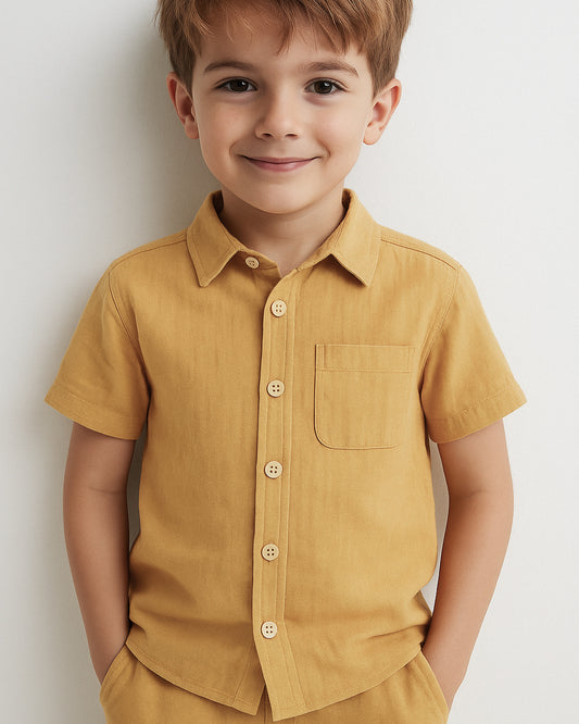TILTY Branded Boy's Beige Color Shirt Half Sleeves BS-07