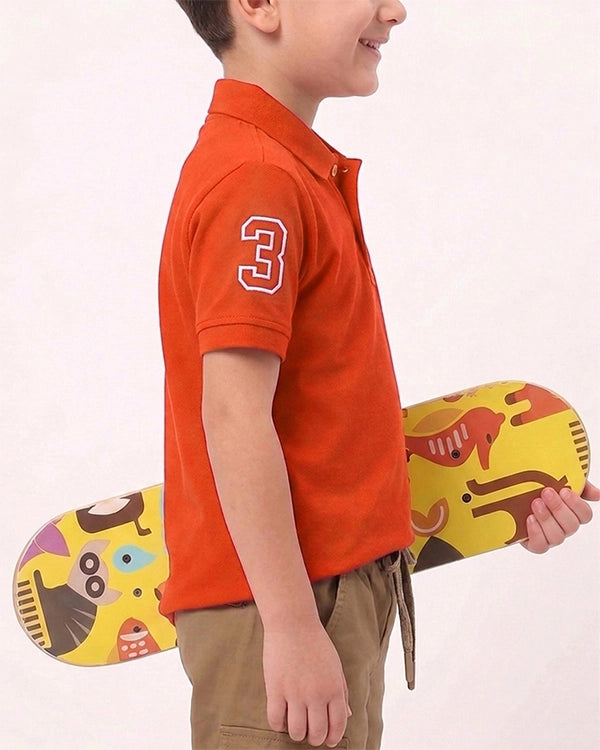 US Pollo Branded Boy's Polo T-shirt Orange Color BPT-02