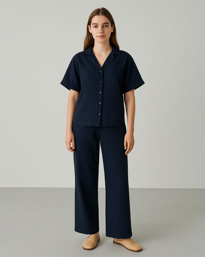 Zelig Branded Navy Blue Color Co-Ord Set WCS-06