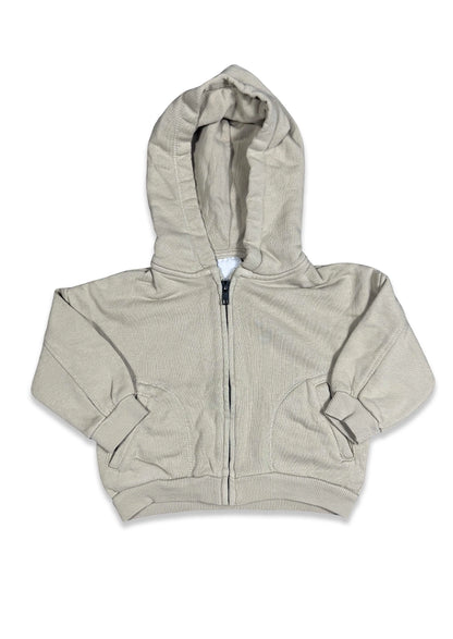 Branded Kid's Classic Beige Zip-Up Hoodie