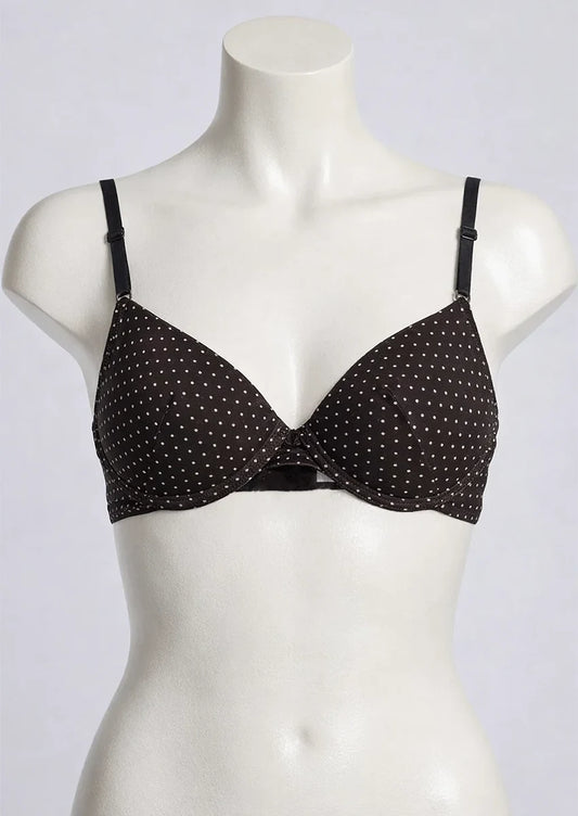 Branded Women's Dark Chocolate Micro- Dots Bra WBS-05