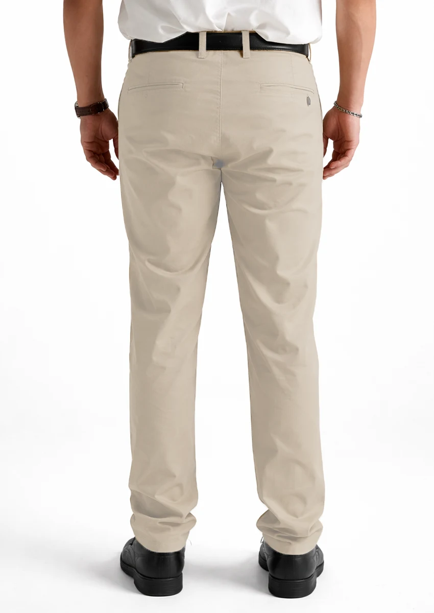 Bershk Branded Men's Slim Fit Chino Pant Light Brown Color MCP-25