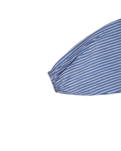 SPARK Branded Kids Pinstripe Puff-Sleeve Fusion Top GF-17