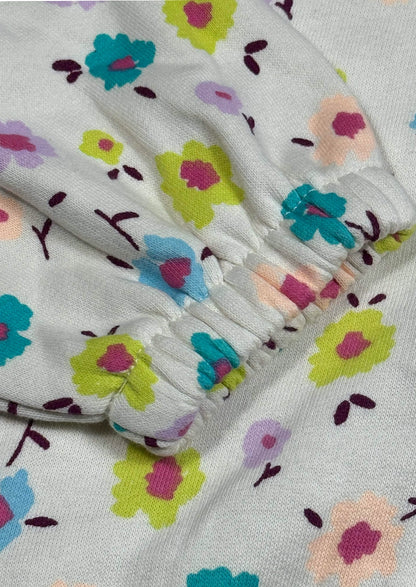 Zarraa Branded All-Over Floral Print Zip-Up Hoodie KH-08