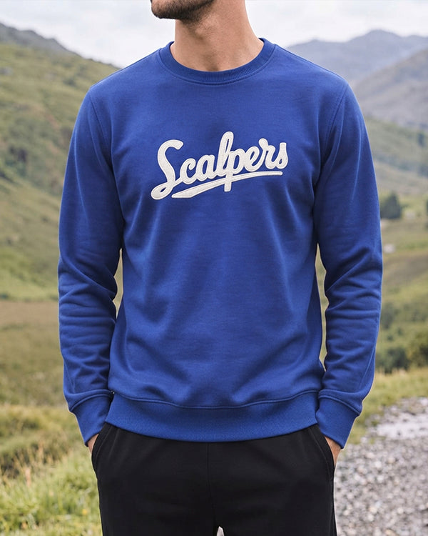 Scalp Branded Mens Embroidered Fleece Sweatshirt - Royal Blue Sp-37