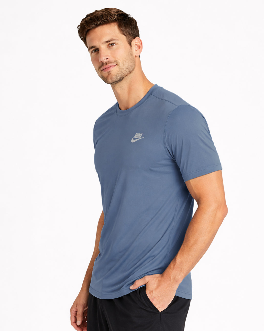 Nikk Men’s Performance Crew Neck Dri-fit T-Shirt - Steel Blue MDT-25