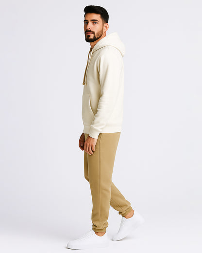 Adony Branded Men’s Essential Fleece Zip-Up Hoodie – White MZH-09