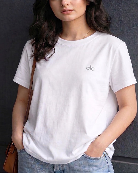 Alos Branded Women's  T-Shirt White Colour WT-07