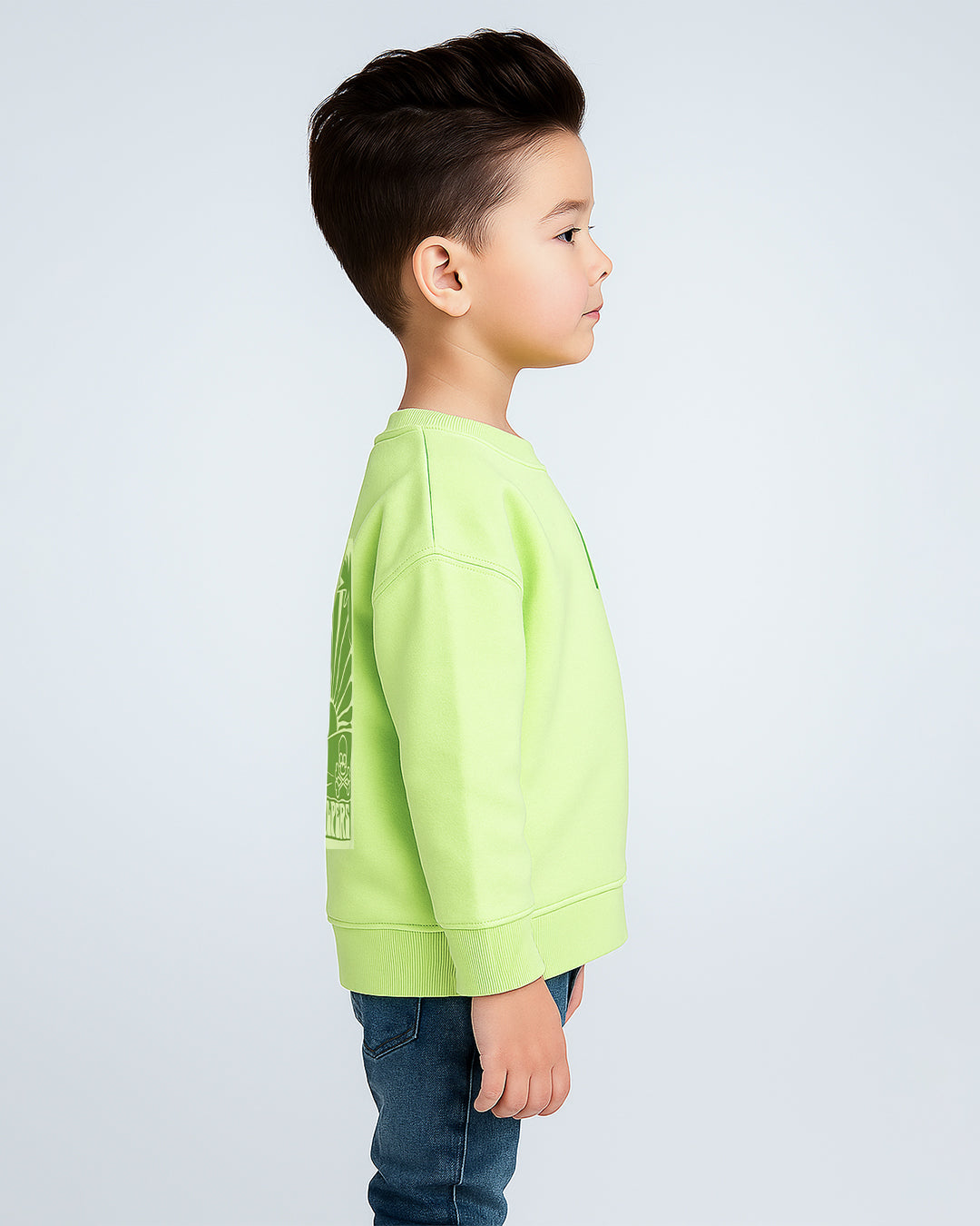 Scalp Branded Boy's Neon Green Color Sweatshirt BSWT-01