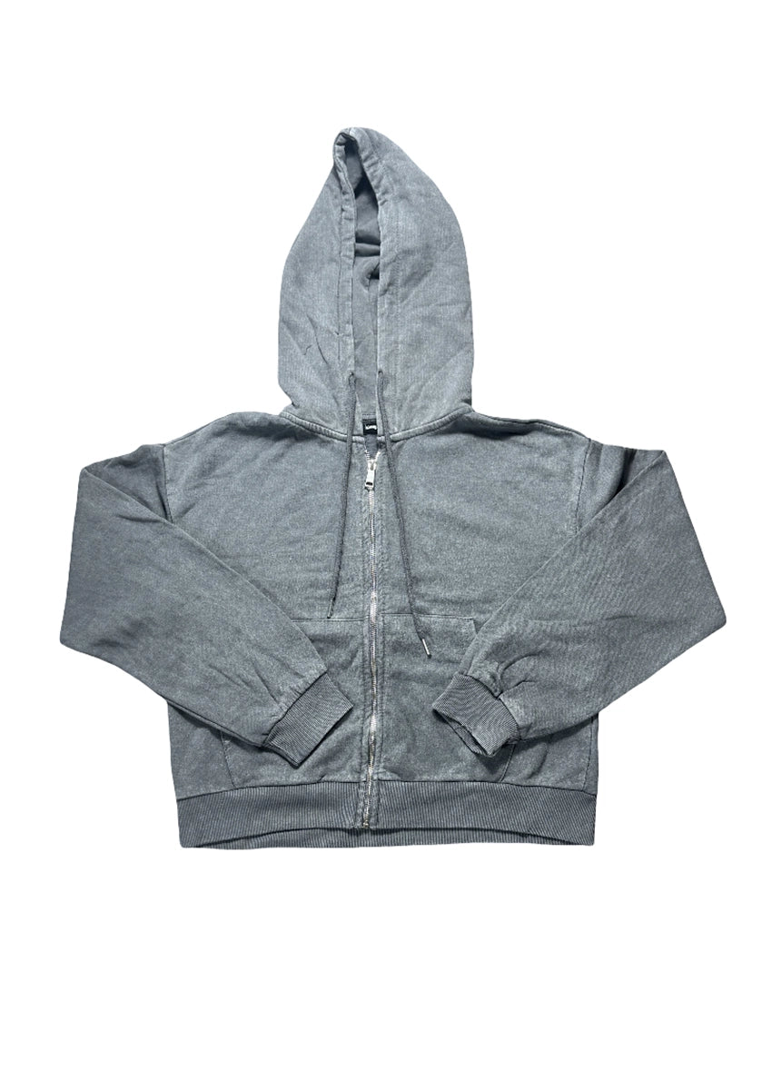 Sinsaey Branded Full-Zip Hoodie and Wide-Leg Trouser - Grey WCS-39